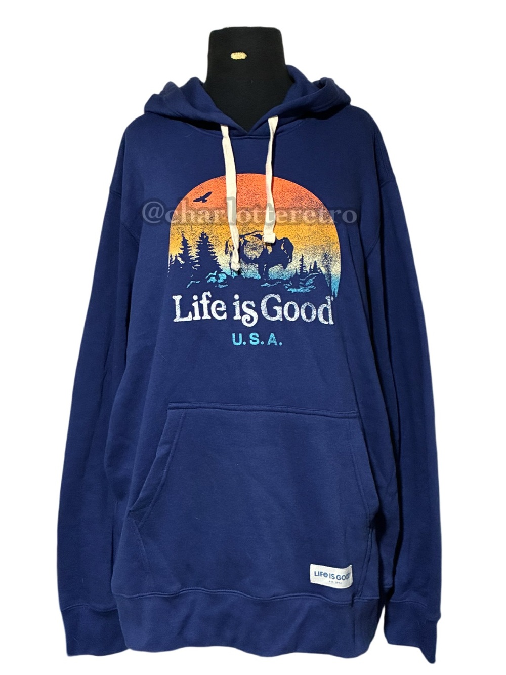 LIFE IS GOOD • USA Blue Buffalo Hoodie Sweatshirt